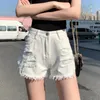 Women's Jeans Mini Girls Pink Ripped Denim Shorts Women's 2024 Summer Thin Short Booty Pants With Holes Tassel