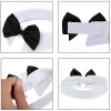 Häuser Bowtie für Katzenhundfliege Biegekragen Schwarz Rot verstellbarer Hunde Smoking Halsband Haustier Hochzeit formeller Smoking Anzug Outfits Geburtstag Kostüm