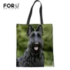 Umhängetaschen Fordensigns falten wiederverwendbare Handtaschen Scottish Terrier Design Frauen Leinen Tasche Eco großer Einkaufstasche für Damenkäufer