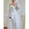 Newest Long White Shoulder Dress Sleeve Off Lace High Slit Floor Length Wedding Dresses Romantic Vestido De Novia Es