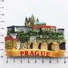 Tjeckien Kylskåp Magneter Prag Landmark Building Tourist Souvenir Magnetic Refrigerator Sticker Collection Home Decor Gift 240506