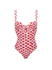 Women's Swimwear Fashion Polka Dot One-Piece Swimsuit 2024 Sexy With Split Beach Outfits Push-Pull Brazilian Skinny Monokini