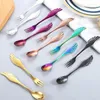 Juegos de vajilla de 16 cm Alas creativas Spoon de acero inoxidable Spoon El restaurante Titanium Caderlery S y set