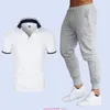 Suisses de survêtement masculines Polo à manches courtes Men Polo Thin Suit Summer 2 pièces Set Fashion Business Vêtements Sweatpants Tracksul