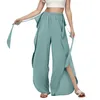 Frauenhose elegante Rüschen Weitbein Frauen hohe Taille unregelmäßige Hosen Streetwear lässige Pantalone Lose Jogger Jogginghose