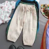 Hose Sommerjungen und Mädchen Baumwolle Leinenhose lässig Baby loser Harem Hosen Mädchen atmungsbezogene Hosen Kinderkleidung Clothingl2405