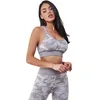 2 stks yoga camouflage camo sport set dames gym fitness kleding hoge taille leggings beha workout 240425