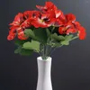 Fleurs décoratives 10 têtes Pansy Fake Bouquet 26cm pour la fête de mariage Home Plant Ten