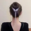 Other Fashion Butterfly Tassel Hair clips for women crystal Wings Hair Cl Elegant Ponytail Buckle Coiffure fixer Hair Accessories