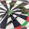 Darts Professional Hard 24G Brass Barrel Steel Pointed Aluminum Carved Spindle Pet Flight 3 Piece Box House Friends Party Toys Drop D Dh0We