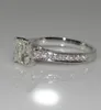 18k witgouden prinses diamantring vierclaw vierkante diamantring vrouwelijke modellen bruiloft eenvoudige ring retail hele2686445