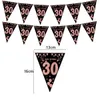 Banner Flags Rose Gold 18 30 40 50 60 Year Happy Birthday Banner Streamer Party Backdrops Decoration Adult Birthday Anniversaire 30th Flags