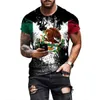 T-shirts masculins T-shirt Mexico Eagle Pattern for Men Fashion 3D Printing O-CECK TS Hip Hop Harajuku Slve T-shirt surdimensionné surdimensionné T240505