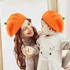 Шляпы кепков Осенняя и зимняя родители и детские шляпы Хэллоуин тыква Берет вязаная шляпа Матери и дети Мягкий берет подарок для мальчиков и девочек wx