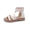 Sandalen Kinder Sandalen Mädchen Sommer Feste Farbe Prinzessin Kausale High-Top-Sandalen Mode Offene Kinder Dicke Boden Römische Sandalen Reißverschluss