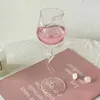 Gobelers en forme de verre rouge en forme de rose rose avec feuilles colorées 150/400 ml coaster coaster h240506