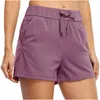 Women's Shorts Drawstring Mid Rise Summer Casual Sports Solid Color Pocket Loose Yoga For Women