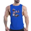 Herren-Tanktops Modem Fashion Streetstyle Muskel-Cartoon Print Sommer Outdoor Casual Comfort Basketball Sport mehrfarbiger Fitnessstudio-Weste