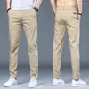 Herrenhosen Eis Seidenmänner dünne Stretchleichter sommerlicher Sommer Taille Baumwolle Klassische koreanische Hosen Männlich großer Jogging Sweatwear
