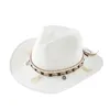 Berrette di paglia Cappello 8cm Brim Summer Cooling Beach Sun Outdoor Party Outdoor Panama's Men's Jazz Sombreros de Mujer