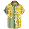 Мужские плюс Tees Polos Shopee Новый 3D -рисунок с фруктами печатный мужской мода с короткими рубашками.