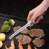 Accessoires en acier inoxydable BBQ Tongs alimentaires portables BBQ Twezer Clip Barbecue Cuisine Steak Clips de viande Pique-nique Tongs de cuisine
