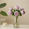 Fleurs décoratives 1pc-Feeling Hydrating Roses Artificial Wedding Bride Bouquet Real Touch Rose Party Party Home Decoration Floral