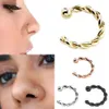 Body Arts WKOUD 1PC roestvrij staal nep neusring hoepel septum ringen c clip lip oorbel voor vrouwen nep piercing body sieraden niet-gedeeld d240503