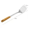 Utensils Kitchen Stainless Steel Cooking Utensils with Wooden Handle Spatulas Rice Soup Spoon Frying Shovel Colanders Cookware