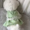 Hondenkragen ontleent pet plaid borst rug rug schattige kanten tractie bichons teddy uitgaande kleding kleine en medium harnas H240506