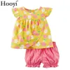 Flower Baby Girl 2-Piece Clothing Set Born Jumpsuit Girl Shirt Shorts Childrens Dress Summer Childrens kläder 240428