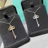 Luxury Tiifeniy Designer Pendant Halsband 925 Sterling Silver Iris Key Necklace High Version V Gold Thick Classic Collar Chain Chain Chain