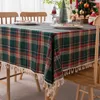 Niceau de Noël Green Plaid Po Atmosphere Resort Resort Textile 2024 ans Couverture de table pour le restaurant de rassemblements familiaux 240430