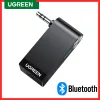 Kit ugreen aux Bluetooth -mottagare 3,5 mm för bil, bärbar Bluetooth -adapter för bil, Bluetooth 5.0 för hemma stereo/trådbundna hörlurar