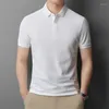 Polos para hombres Top de calidad clásica ropa de color liso verano 2024 camisas de negocios sólidos casuales con manga corta polo de algodón macho