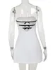Lässige Kleider Mozision Rückenfreier Verband sexy Mini Kleid für Frauen Mode weiße Offulder-Schulter trägerloser A-Linie-Club-Party elegant