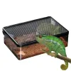 Terrariums Reptile Feeding Box Transparent Amphibian Insect Reptile Breeding Box Ventilated Hatching Container Reptile Terrarium Tank