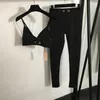 Klassische Yoga -Tracksuiten sexy Bras Leggings Black Sling Tops ROMPERS SET BRIEFEN ZWEI TIESE TRACKSUITEN