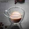 Tumbler 4 pcs a doppio strato tazza di vetro trasparente a tazza alta succo di borosilicato ad alta forma del caffè resistente al calore con manico H240506
