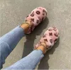 Women Slippers 2024 Winter Indoor Home Fur Slippers House Full Furry Soft Fluffy Plush Flats Heel Non Slip Luxury Designer Shoes Casual Ladies