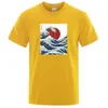 Męskie koszulki moda fukushima słoneczne fale ubiyo e drukowane man t-koszule wygodne luźne tshirty oddychające topy vintage marka męskie koszulki T240505