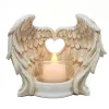 Houders Angel Wings Candle Holder Vintage Guardian Tea Light Candle Holders Decoratief Resin Angel beeldje met hartvormige vleugels CA CA