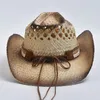 Beretten handgeweven natuurlijke stroming westerse cowboyhoed voor vrouwen mannen zomer buiten ademende strandzon hoeden