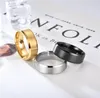 Европейский стиль минимализм тупой светлый кольцо 8 мм из нержавеющей стали с двойным косо