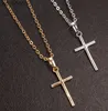 Colliers de pendentif mode femelle croix pendentifs dropshipping or couleur noire cristal Jésus croix de collier pendentif bijoux pour hommes / femmes en gros