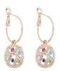 Luxury Noblest Rhinestone Crystal Dangle örhängen för kvinnor 18K Champagne Gold Plated Drop Earrings Prom Jewelry 126785454567