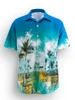 Camicie casual maschile 2024 camicia blossom tiki hawaiane per stampato di cocco stampato a cocco asile spiaggia a manica corta eu taglie