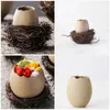 Vases Boho Decor Ceramic Bisque Hydroponic Decorative Ostrich Eggshell Bird's Nest Vase Planter Succulent Planters Utensils Ceramics