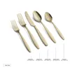 Flatware Sets Mathison Champagne Sand & Mirror Stainless Steel 20Pc Set (Service For 4)