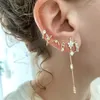 Kolczyki stadnorskie Retro 925 Sterling Silver Ear Igle Cyrcon Flowls for Women Tassel łańcuch modny biżuteria ślubna Huggie